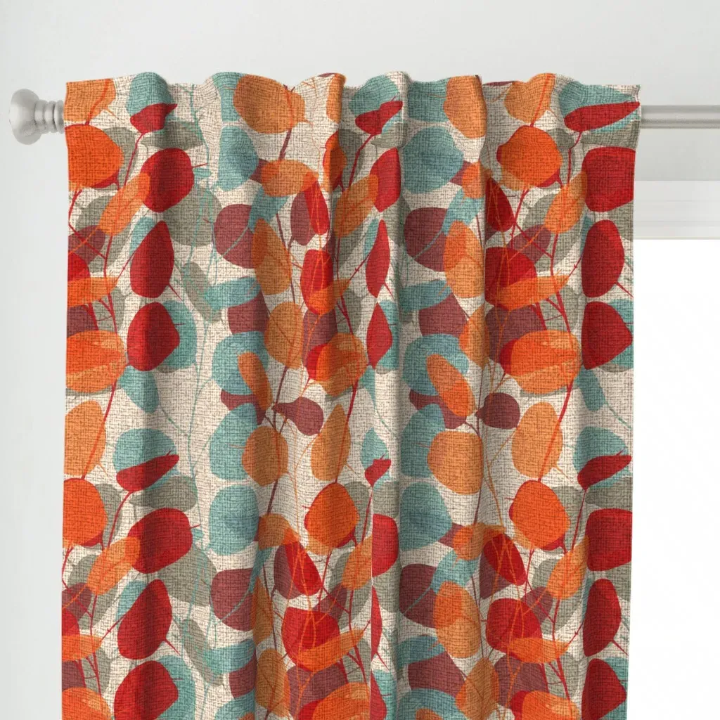 Lunaria On A Fall Day Curtain Panel - Orange alternate view