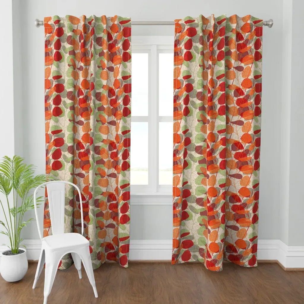 Lunaria On A Fall Day Curtain Panel - Orange product