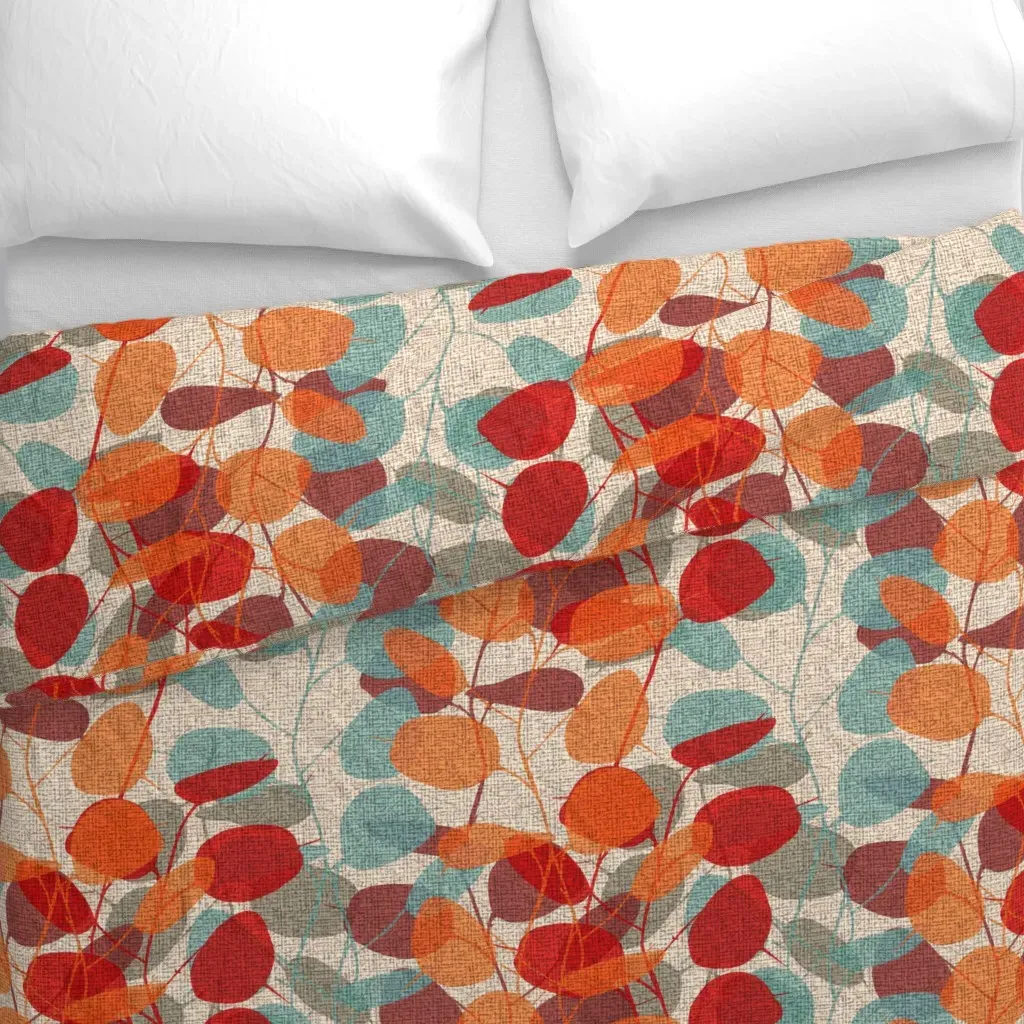Lunaria On A Fall Day Duvet Cover - Orange alternate view