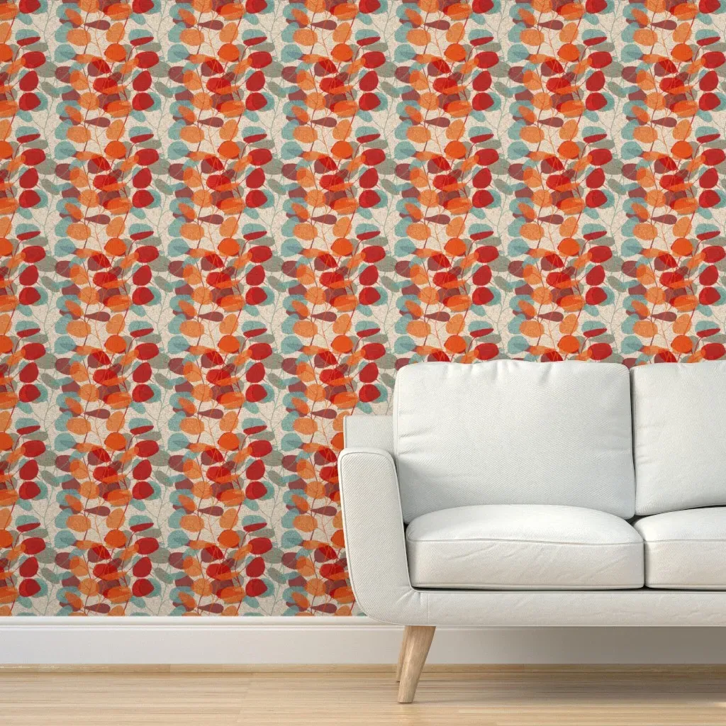 Lunaria On A Fall Day Peel and Stick Wallpaper - Orange product