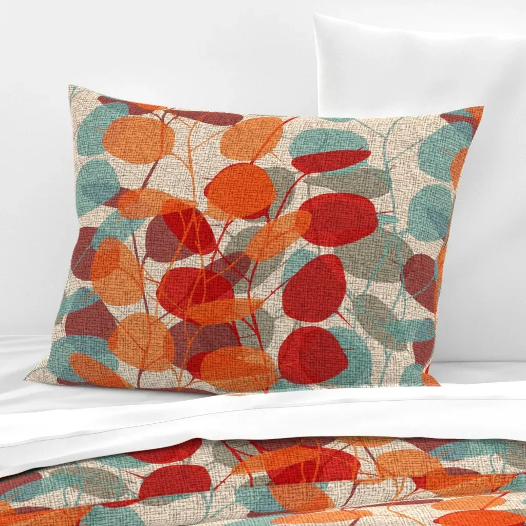 Lunaria Standard Knife Edge Cushion Cover - Orange, Cotton Sateen product