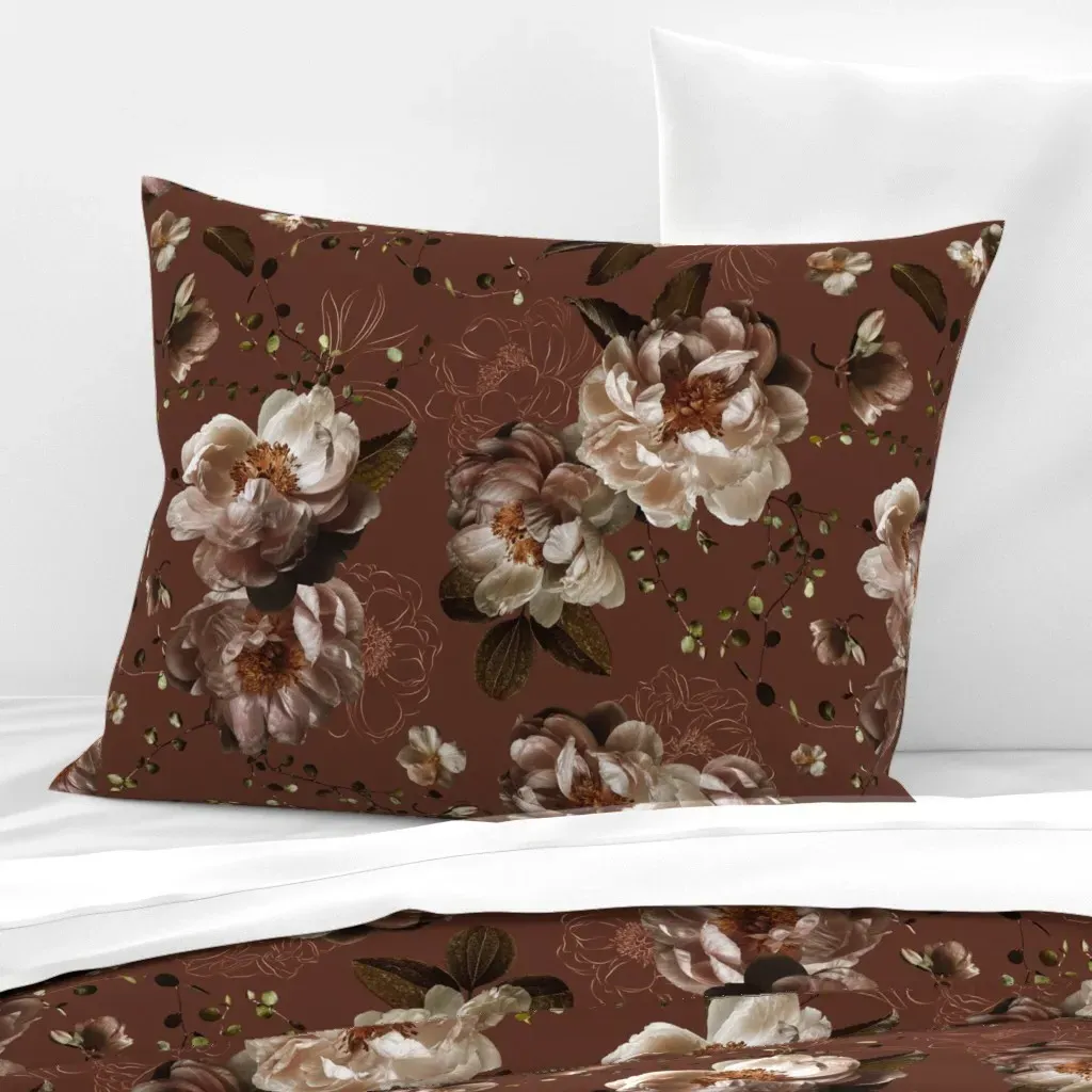 Lush Blush Peonies Standard Knife Edge Pillow - Blush Pink, Cotton Sateen product