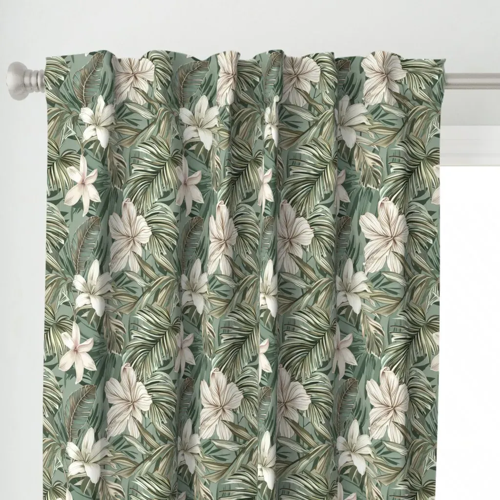 Lush Line Garden Curtain Panel - White alternate view
