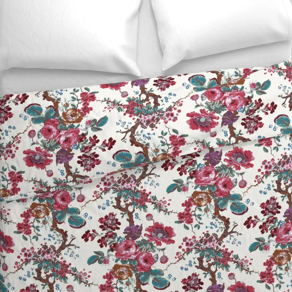 Lydia's Floral Duvet Cover - Red alternate view