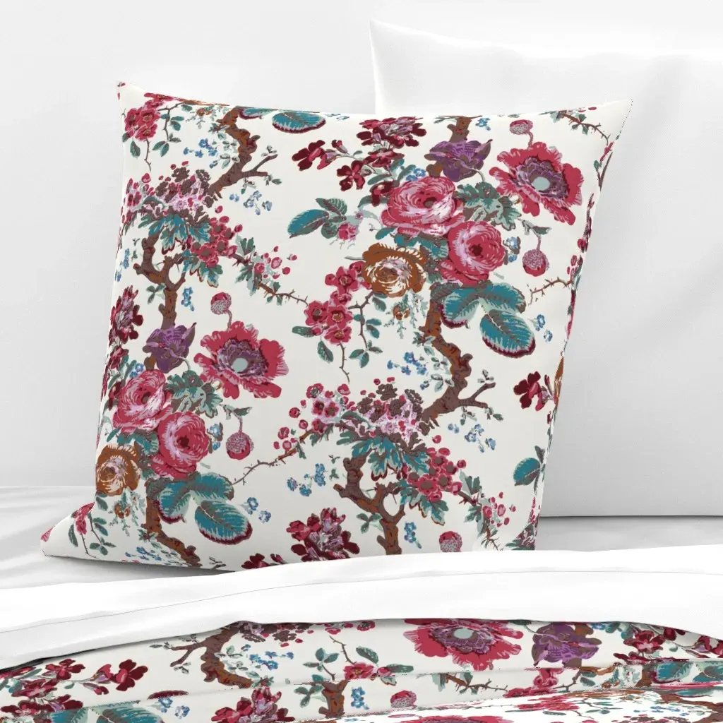 Lydia's Floral Euro Pillow Sham - Red product