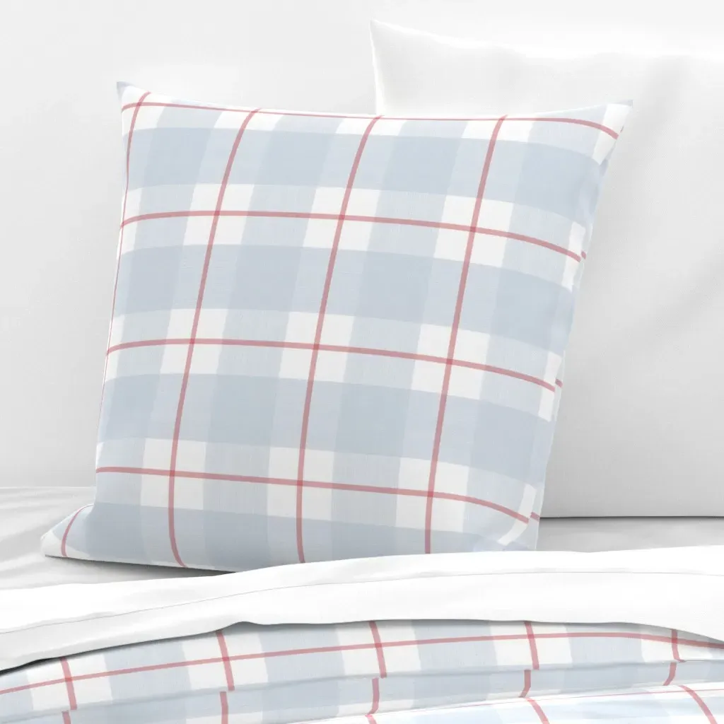 Lyssa Plaid Strie Euro Pillow Sham - Light Blue product