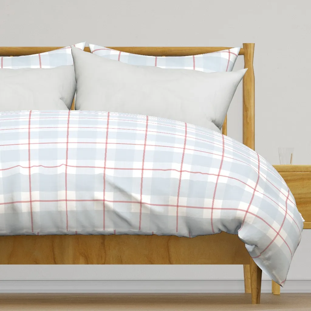 Lyssa Real Red and Soft Duvet Cover - Light Blue product