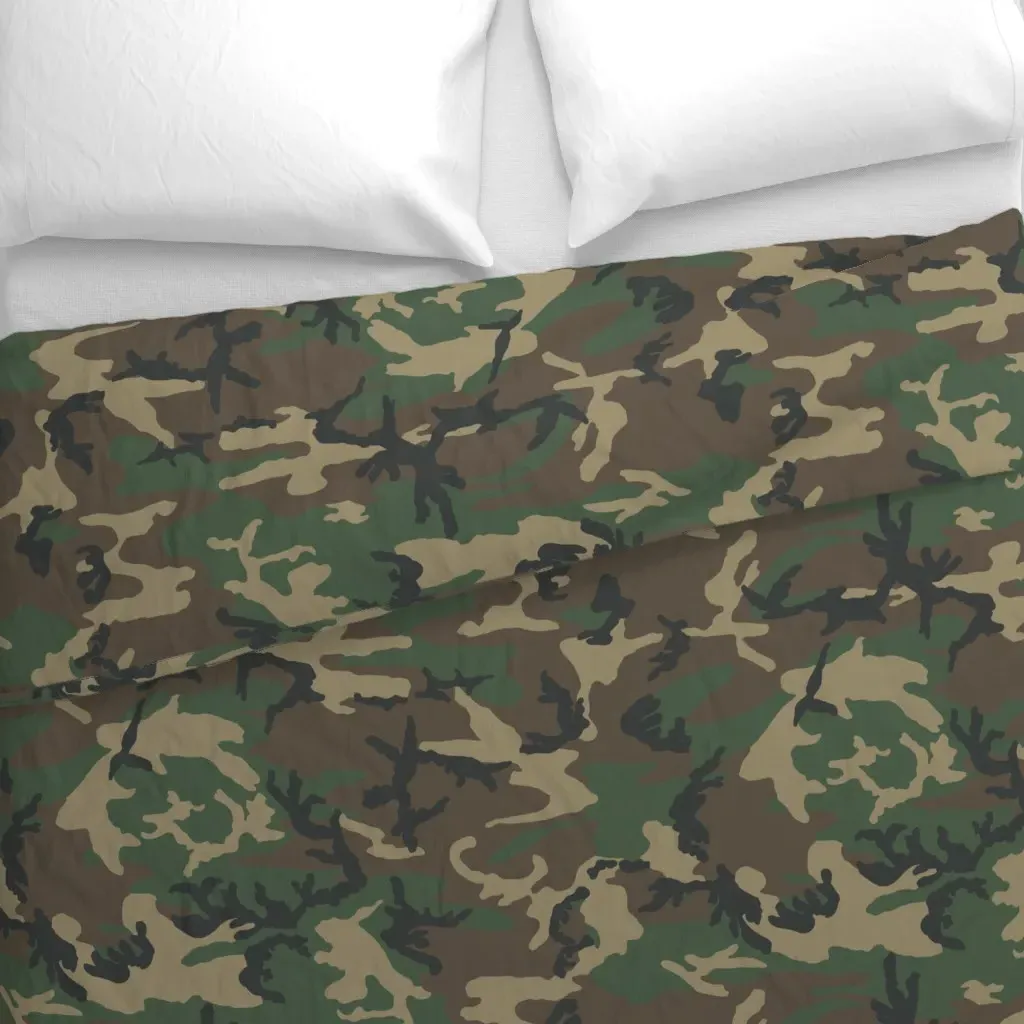 M81 Woodland Camo Duvet Cover - Dark Green alternate view