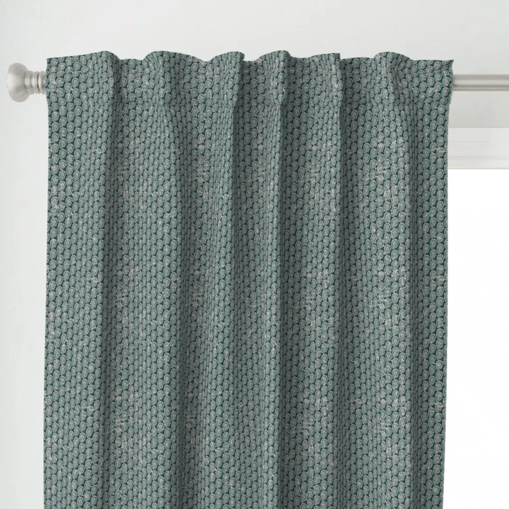 Macha Ditsy Curtain Panel - Teal alternate view