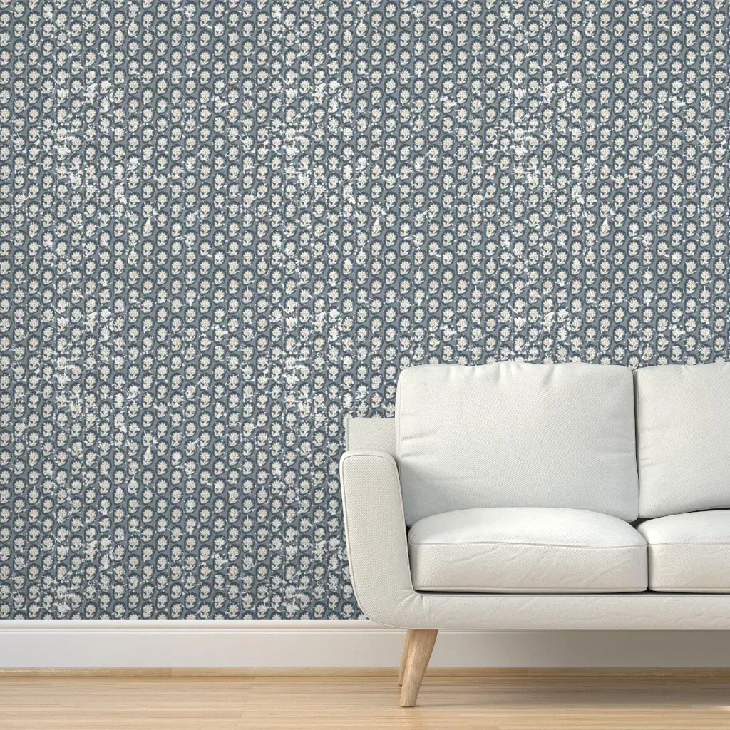 Macha Ditsy Peel and Stick Wallpaper - Dusty Blue product