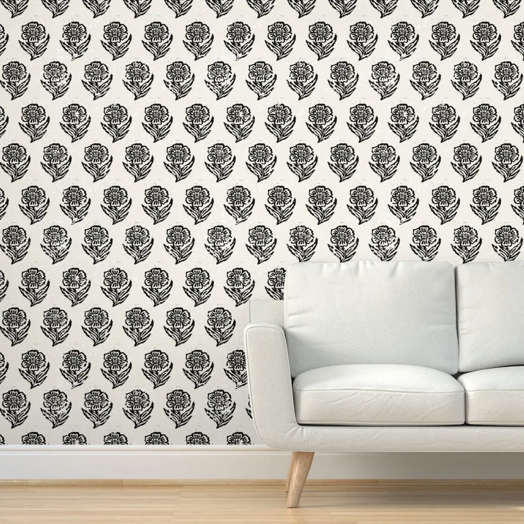 Macha Flori Peel and Stick Wallpaper - Black product