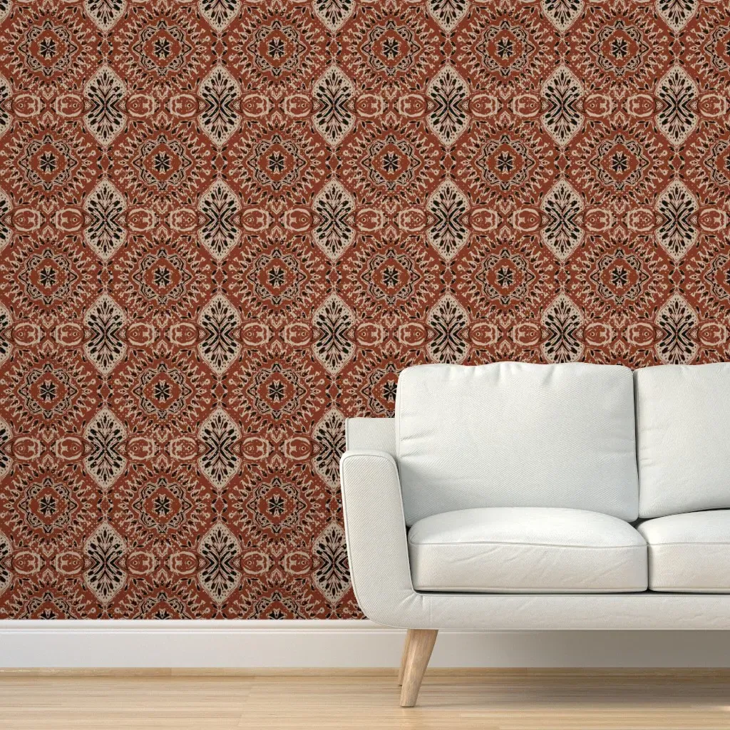 Macha Rust Ollie Peel and Stick Wallpaper - Terracotta product
