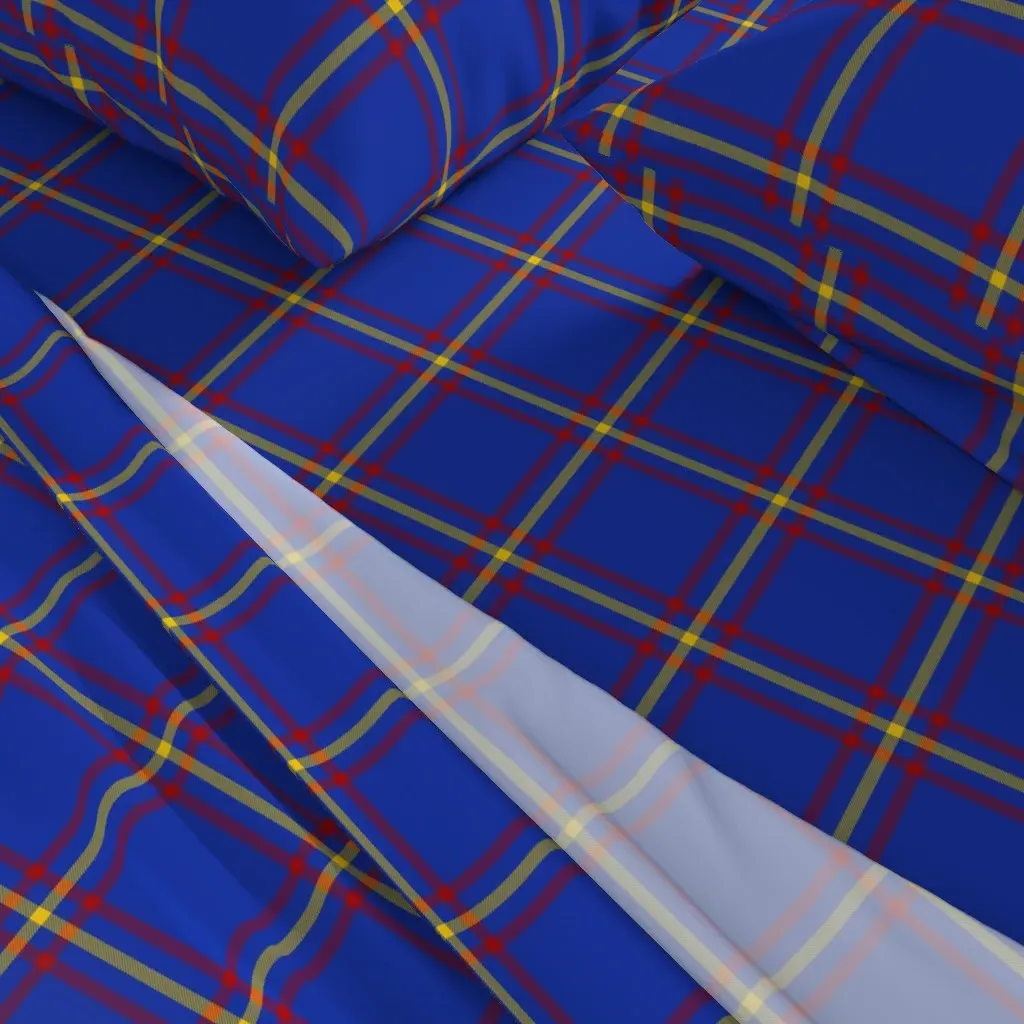 Maclaine Hunting Tartan Queen Size Sheet Set - Royal Blue alternate view