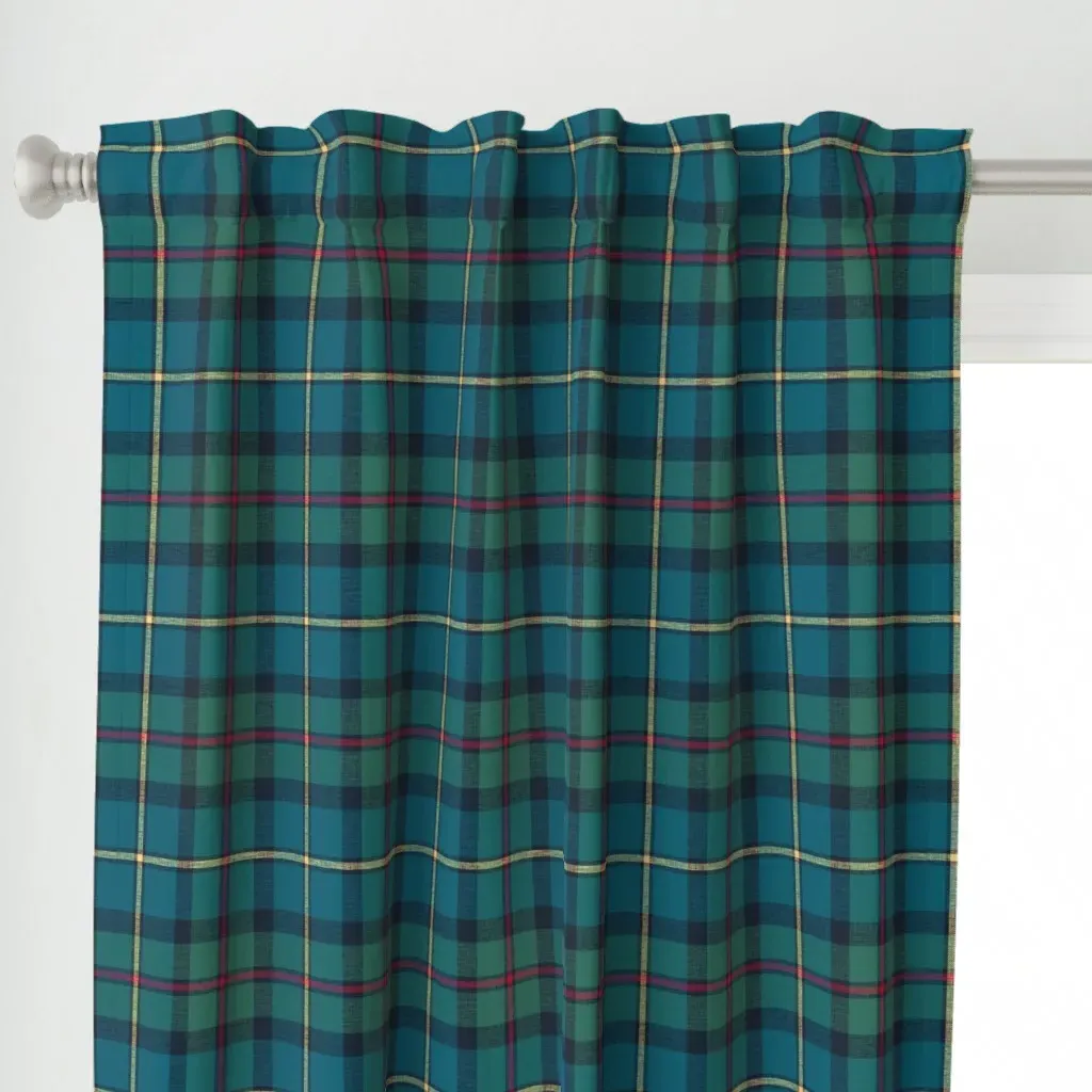 Macleod Hunting Tartan Curtain Panel - Teal alternate view