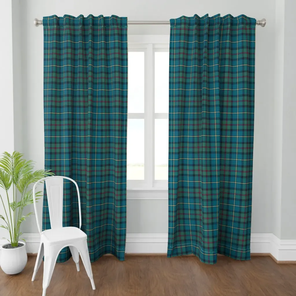 Macleod Hunting Tartan Curtain Panel - Teal product