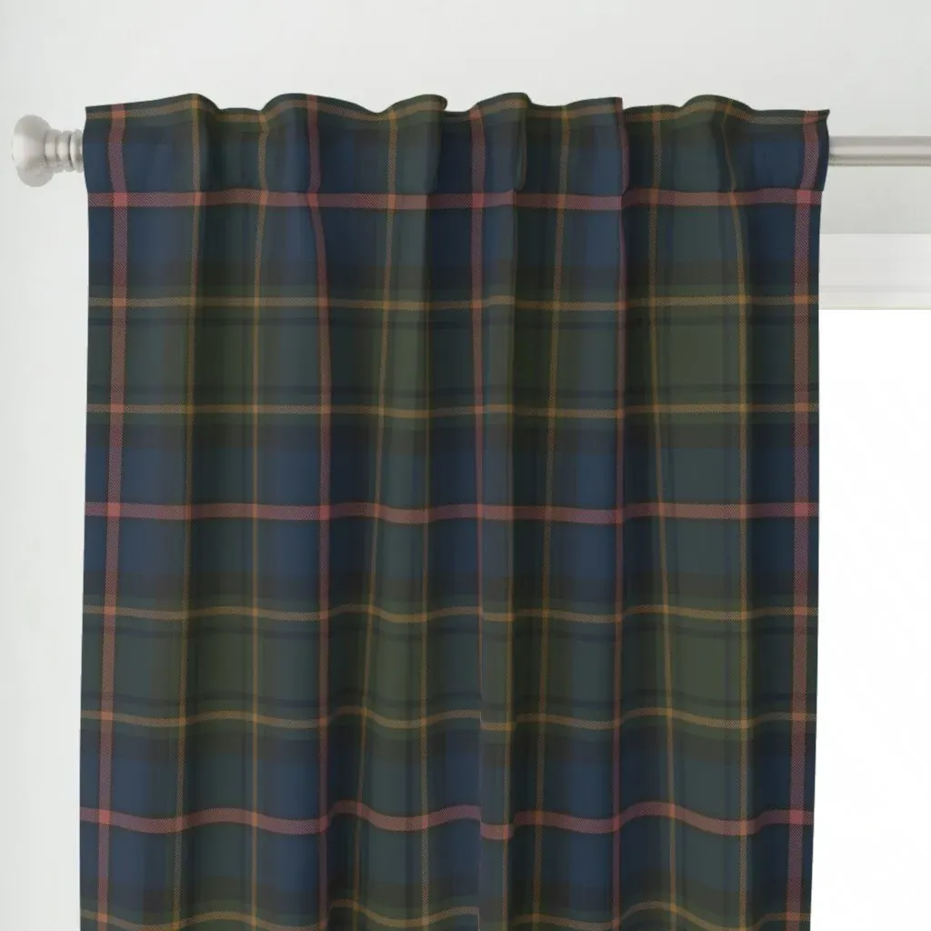 Macrae Tartan Plaid Curtain Panel - Green alternate view