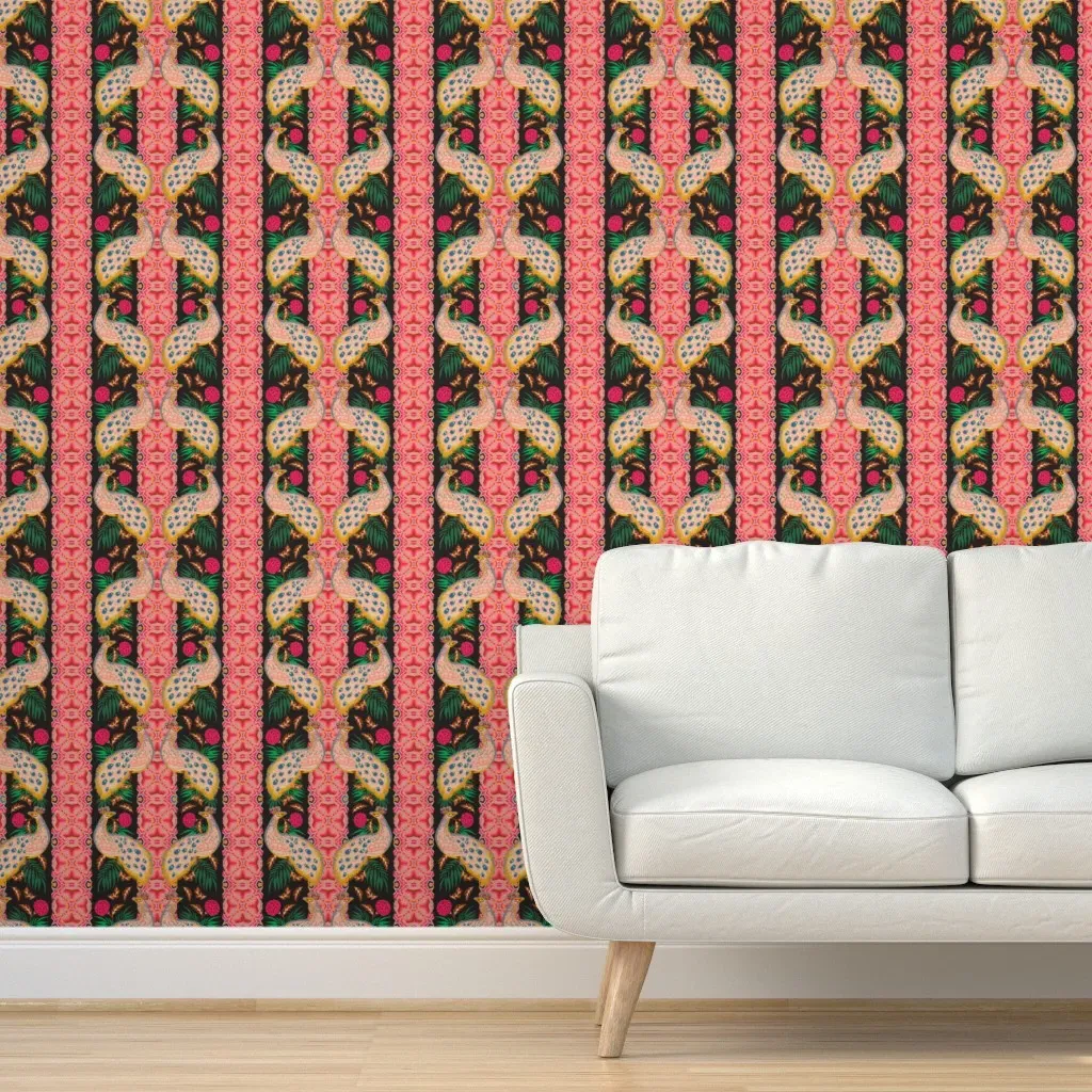 Madamoiselle Chateau Peacock Peel and Stick Wallpaper - Pink product