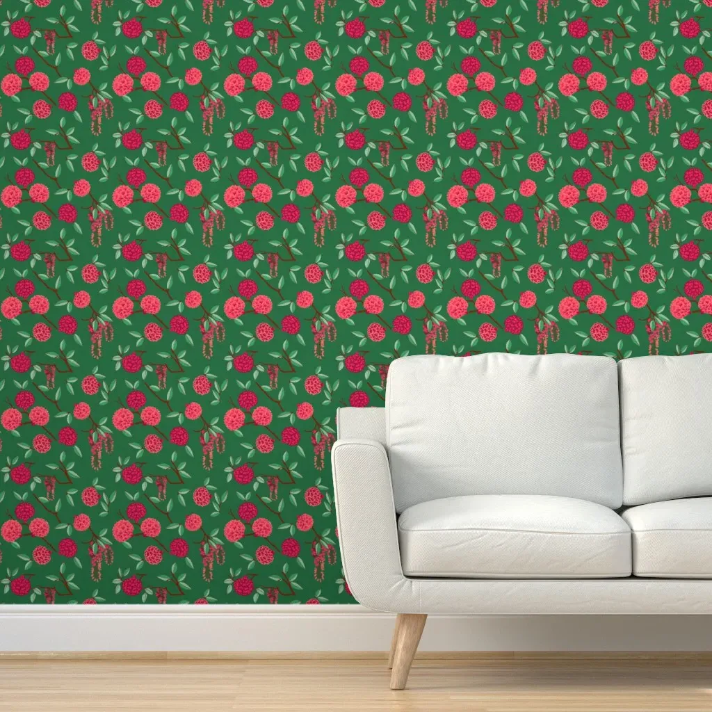 Madamoiselle Jardin Blossom Peel and Stick Wallpaper - Crimson product