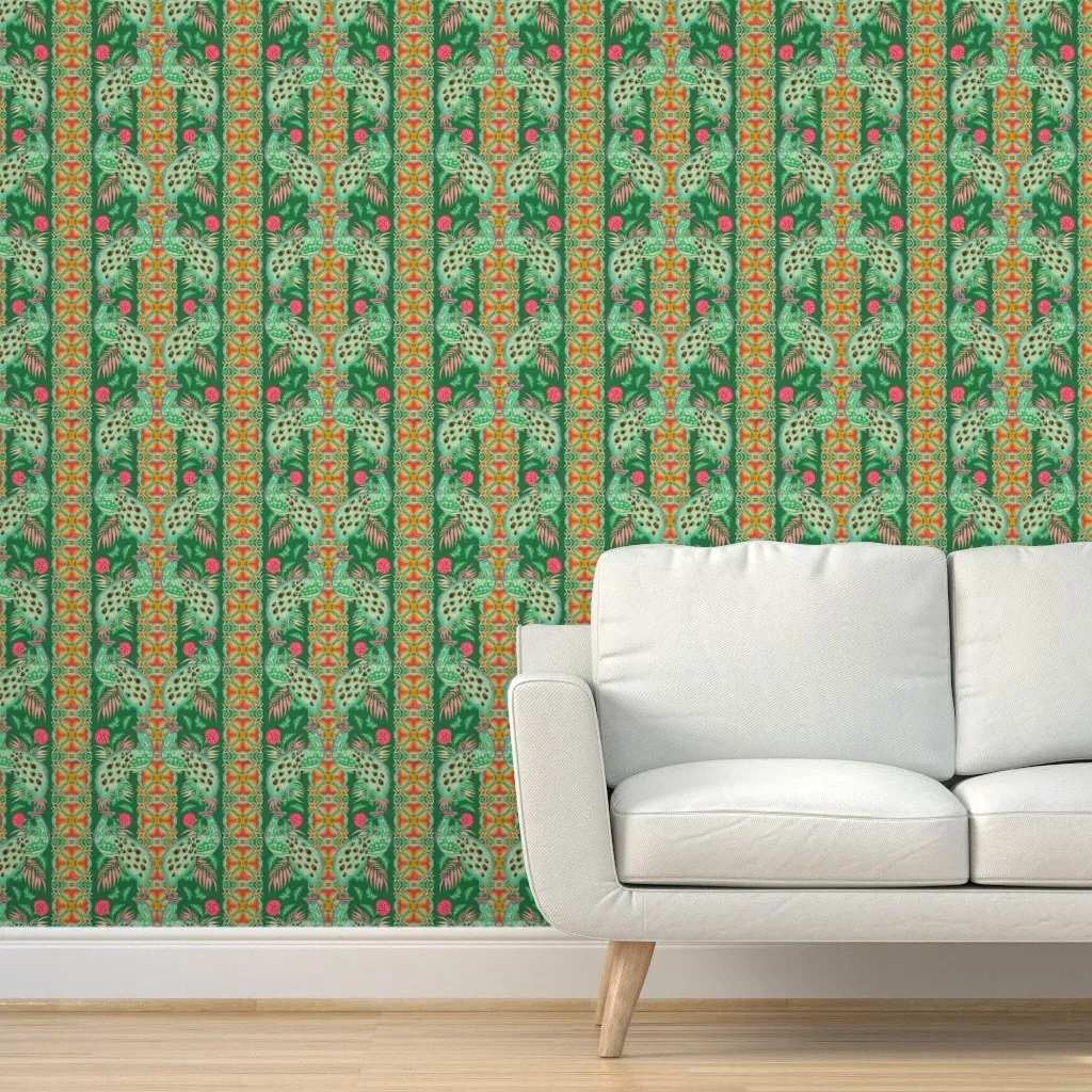 Madamoiselle Jardin Peacock Peel and Stick Wallpaper - Teal product