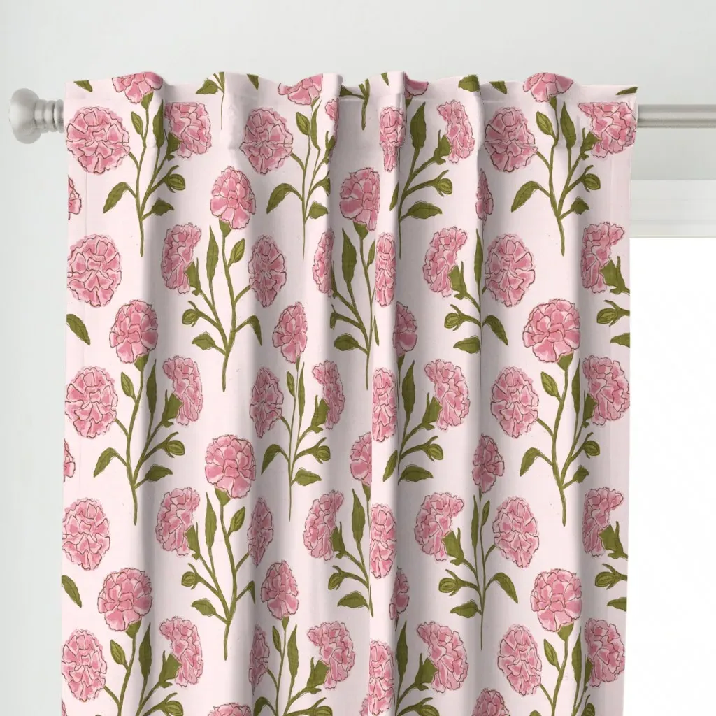 Madison Block Print Curtain Panel - Pink alternate view