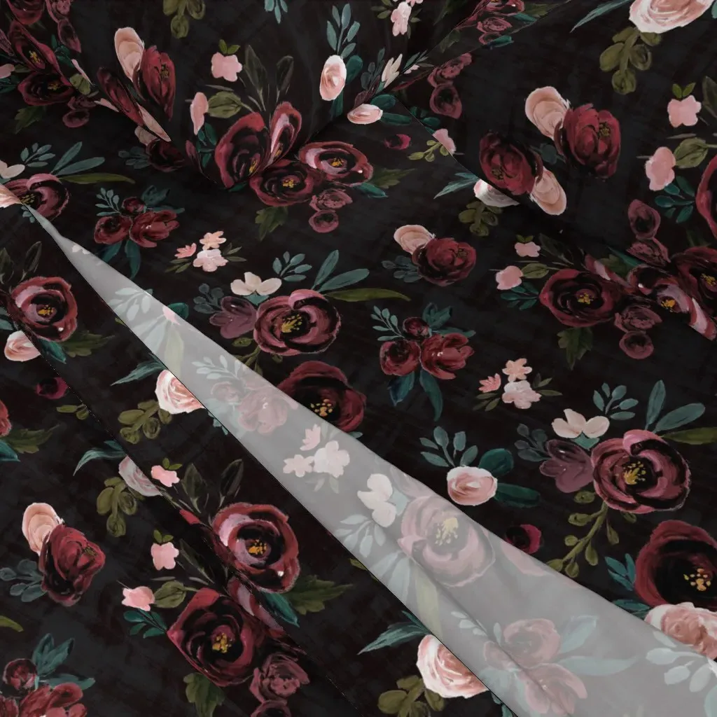 Madison Floral Queen Size Sheet Set - Burgundy alternate view