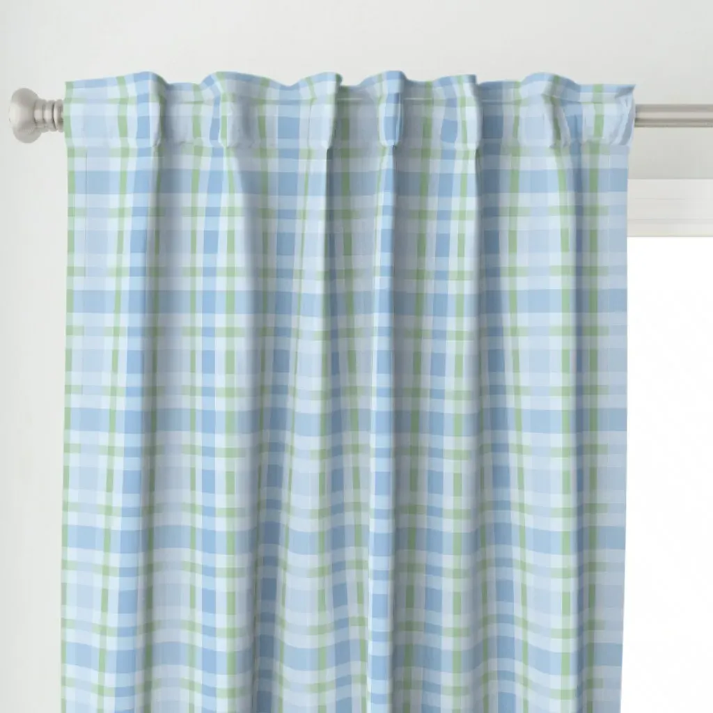 Maeve Plaid Large Curtain Panel - Light Blue alternate view