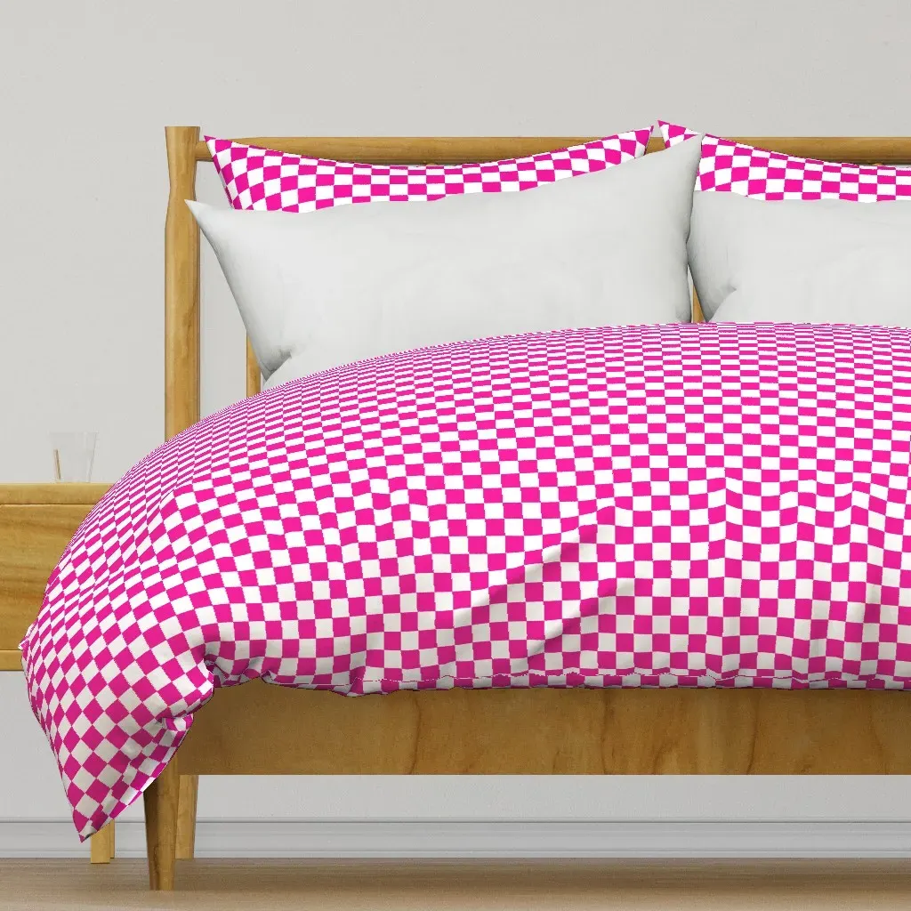 Magenta & White Checker Duvet Cover - Pink product