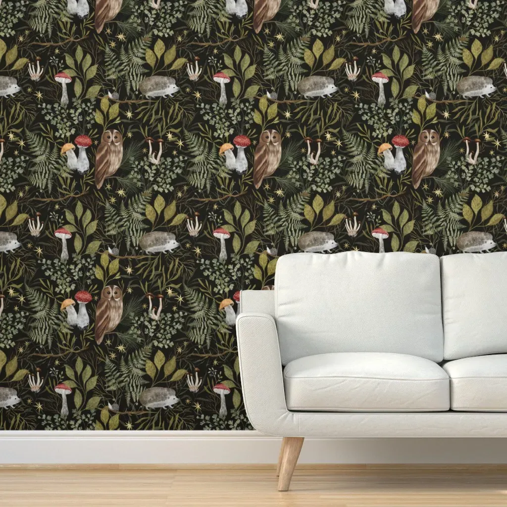 Magic Forest Peel and Stick Wallpaper - Dark Green product
