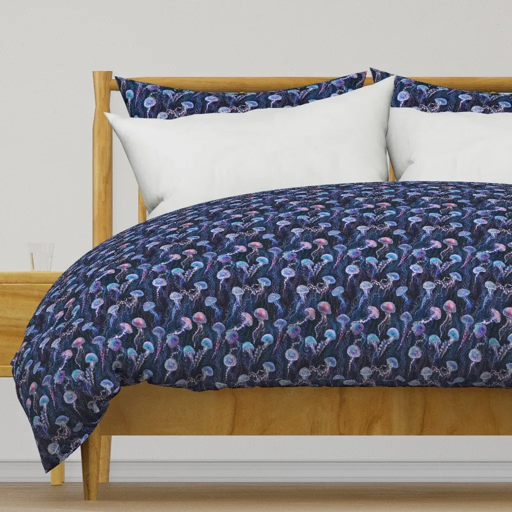 Magic Jellyfish Watercolor Duvet Cover - Deep Teal product