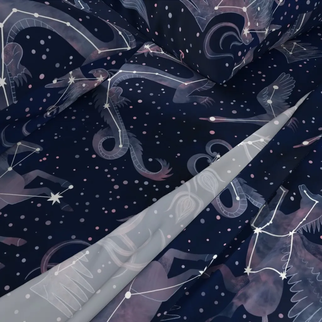 Magical Creatures Constellations Queen Sheet Set - Dark Blue alternate view