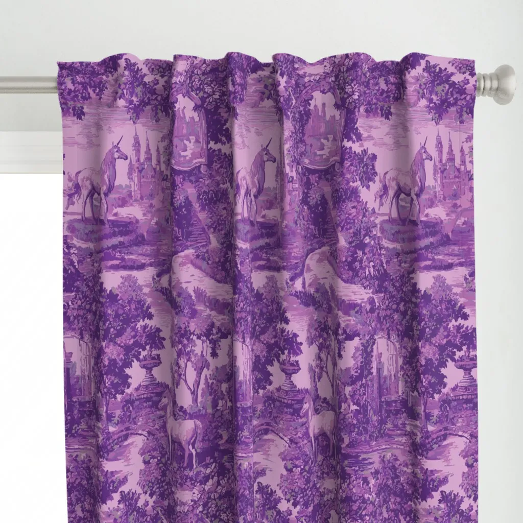 Magical English Garden Curtain Panel - Purple alternate view
