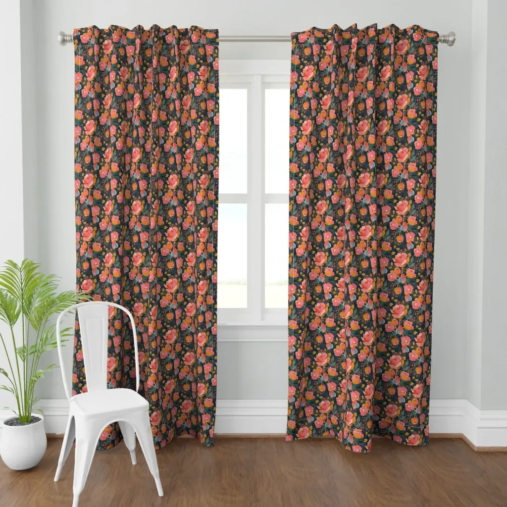 Magical Peony Chintz Curtain Panel - Pink product