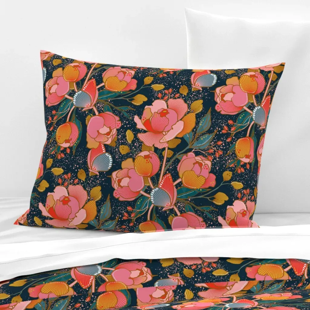 Magical Peony Chintz Standard Pillow Sham - Pink, Cotton Sateen product