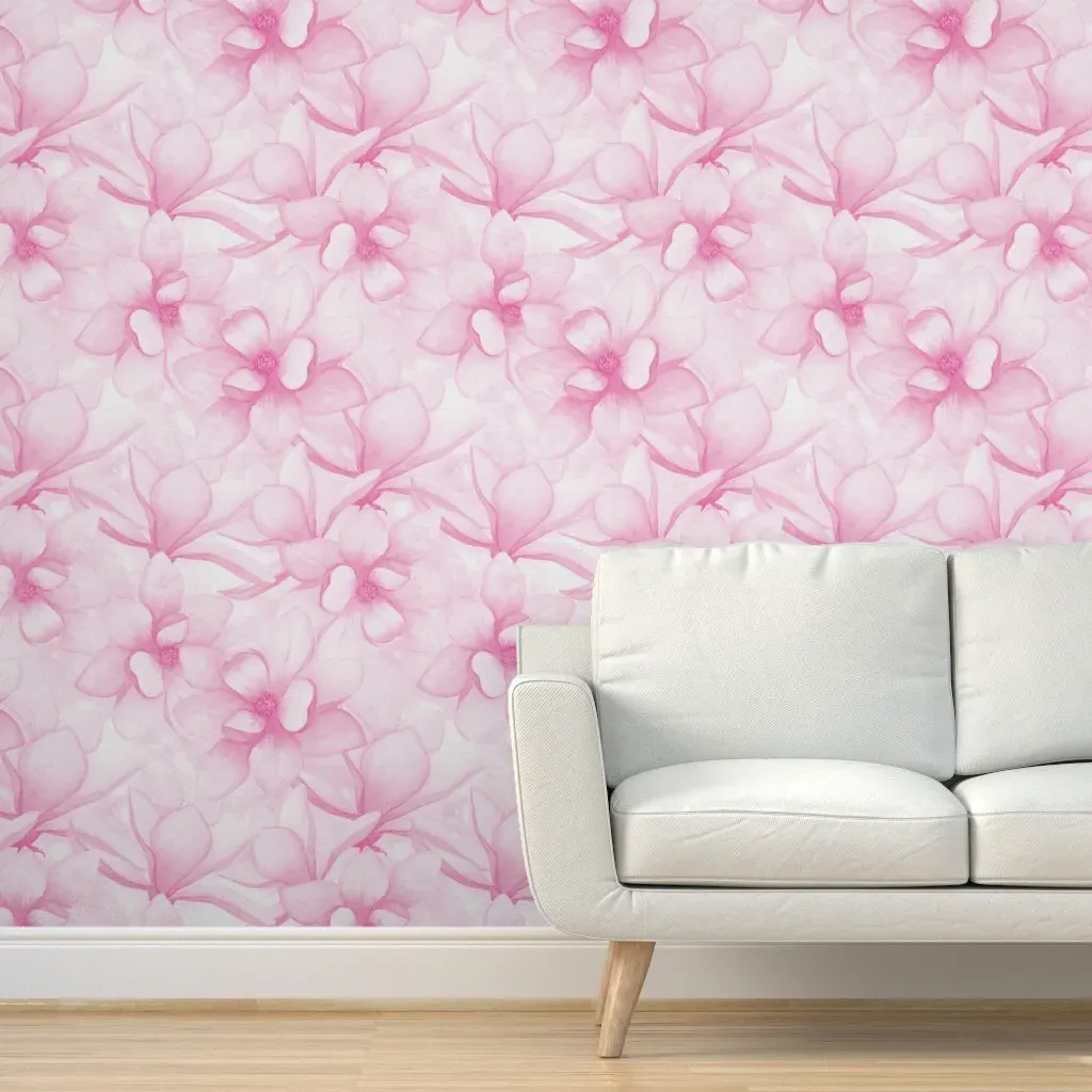 Magnolia Flowers Peel and Stick Wallpaper - Pink, Purple product