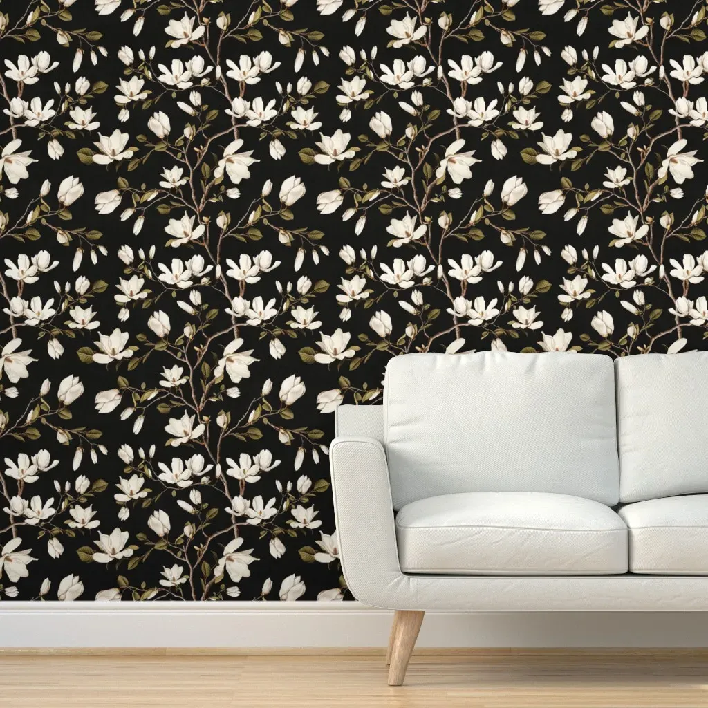 Magnolia Grove Peel and Stick Wallpaper - Black product