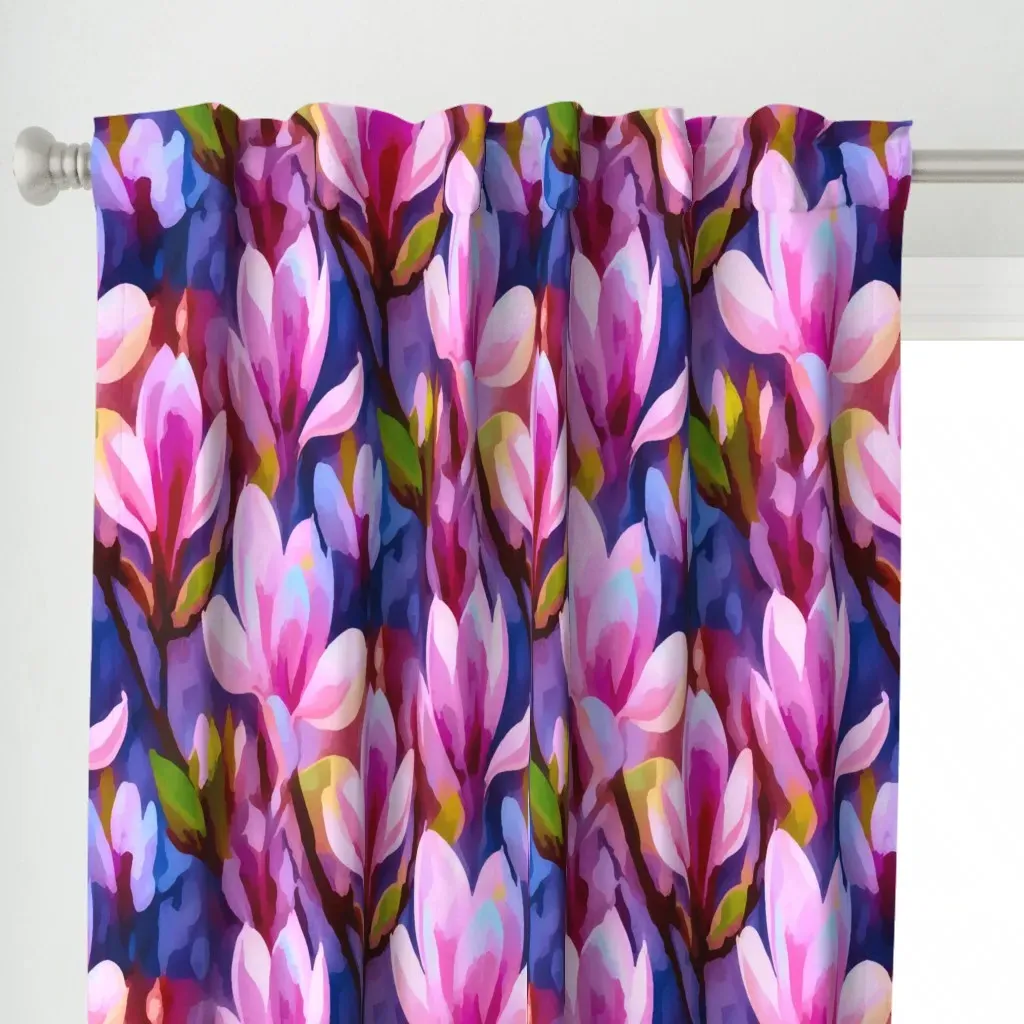 Magnolia Sunshine Curtain Panel - Pink alternate view