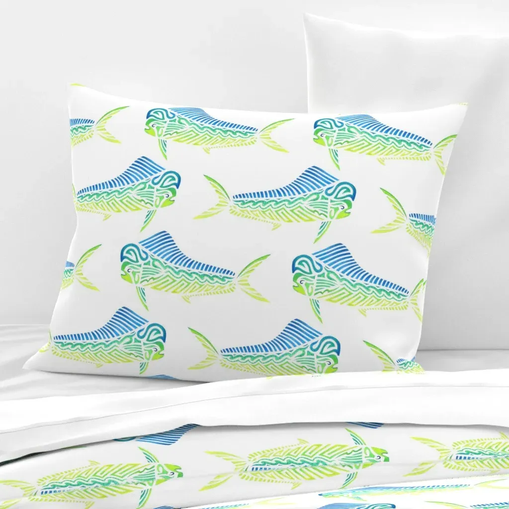 Mahi Mahi Standard Knife Edge Cushion Cover - Blue, Cotton product