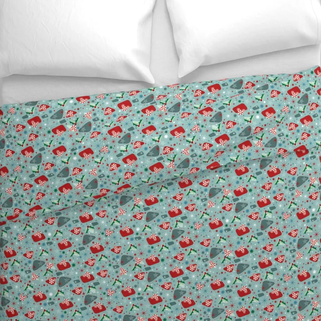 Main Street USA Retro Duvet Cover - Red alternate view