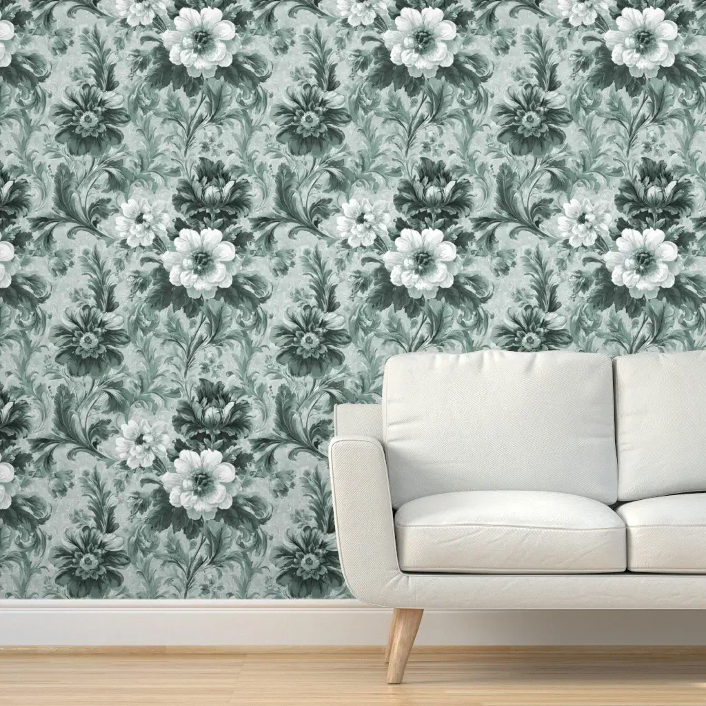 Maison Fleurie Peel and Stick Wallpaper - Green product