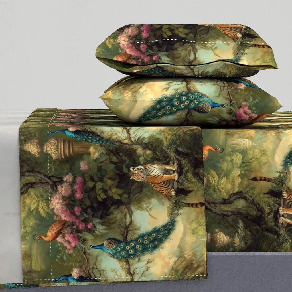 Majestic Jungle Tapestry Full Sheet Set - Teal product
