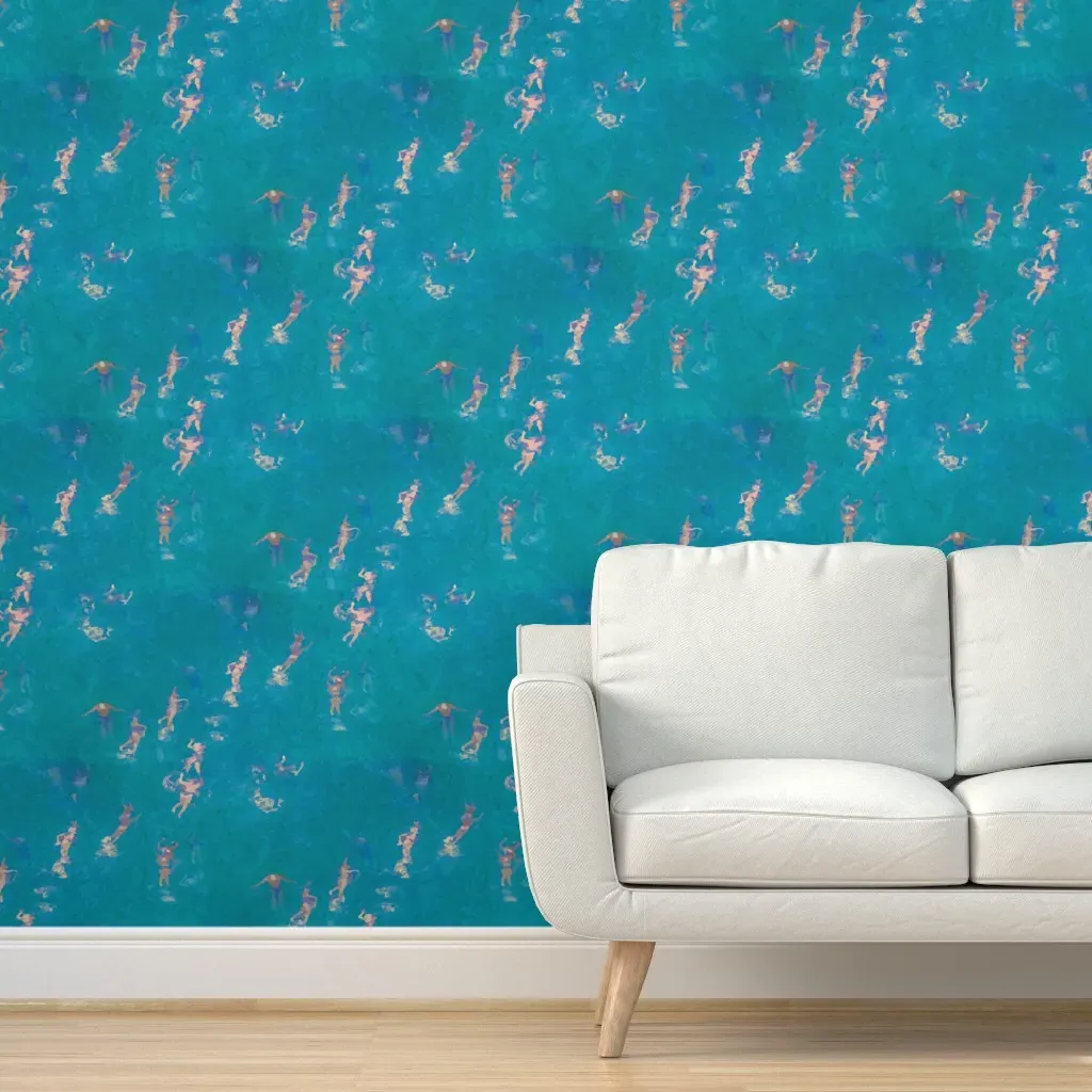 Making Waves Peel and Stick Wallpaper - Teal product