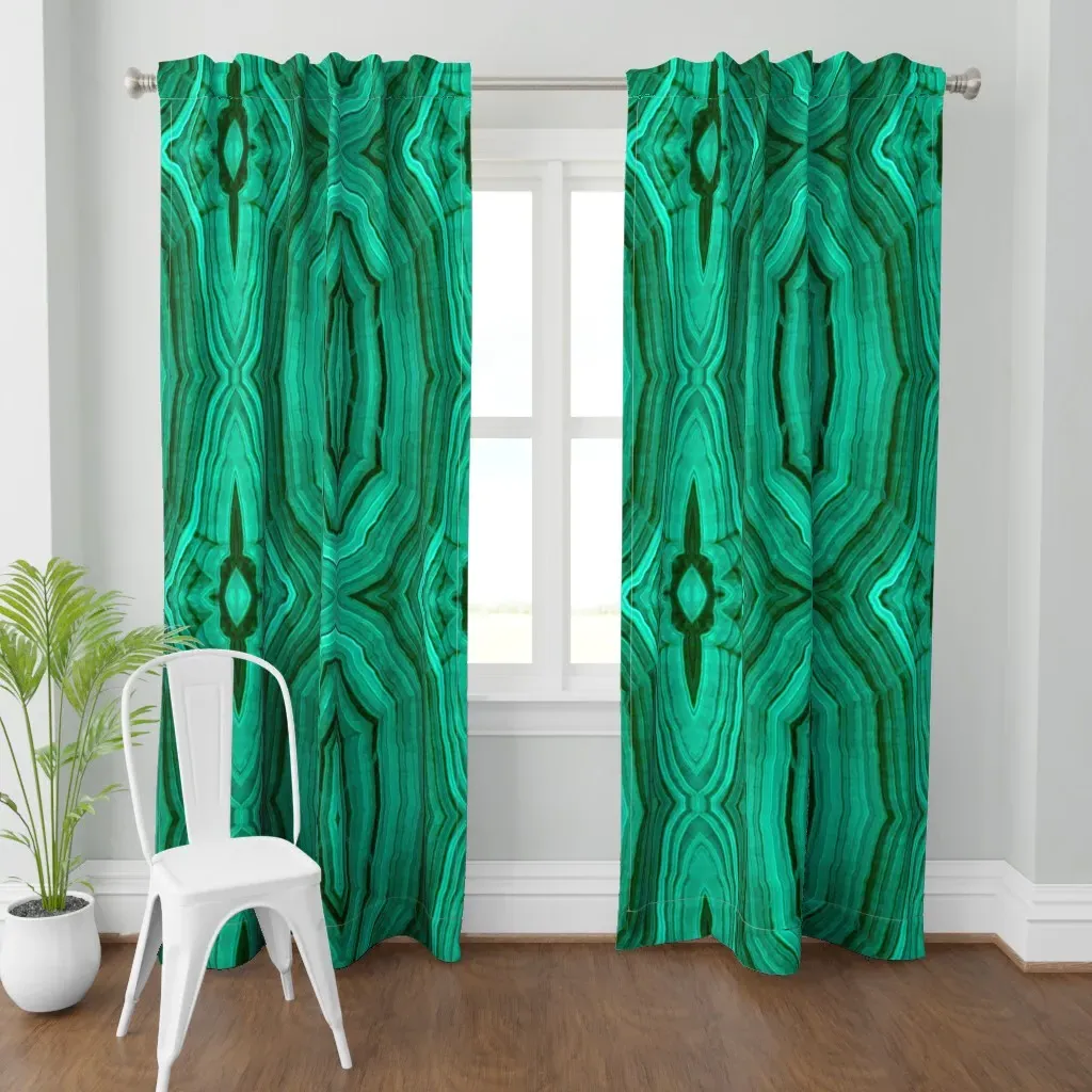 Malachite Edges Curtain Panel - Teal product