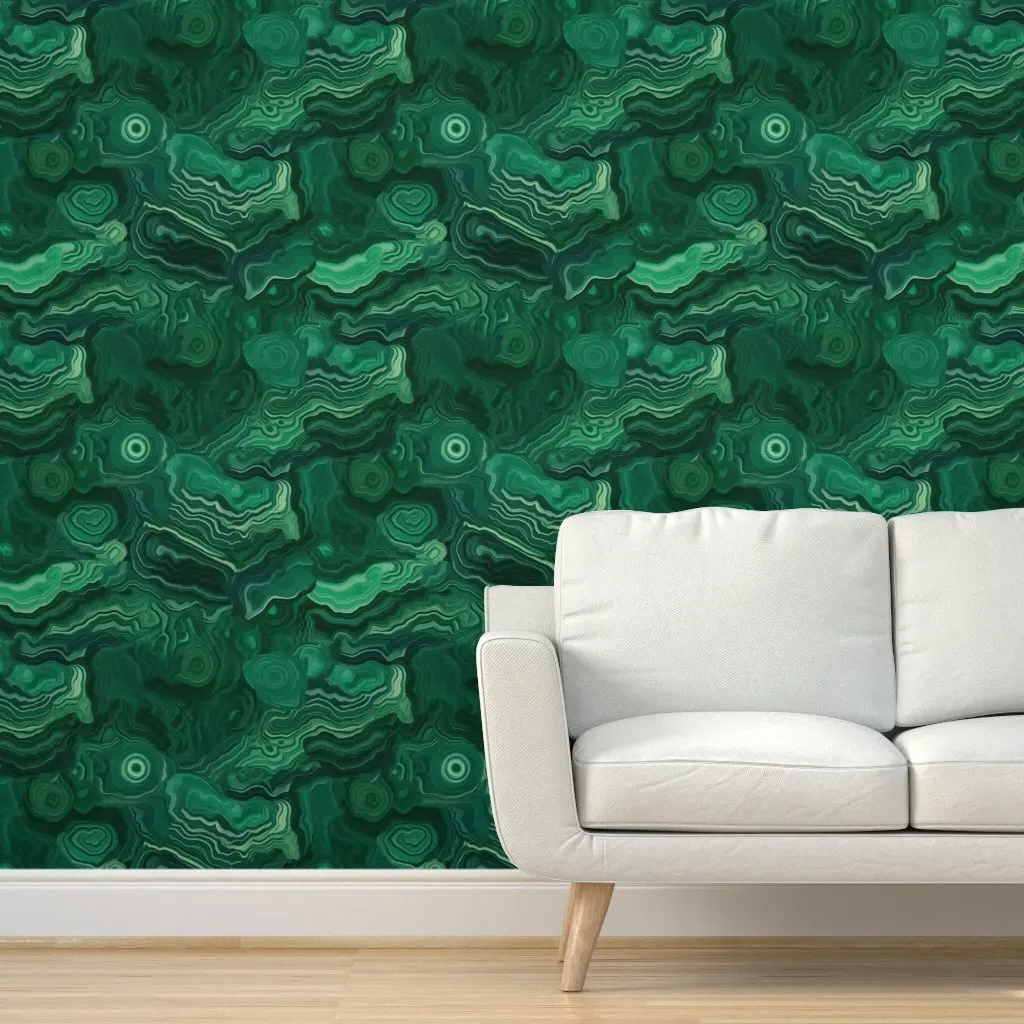 Malachite Extra Large Scale Peel and Stick Wallpaper - Emerald Green product