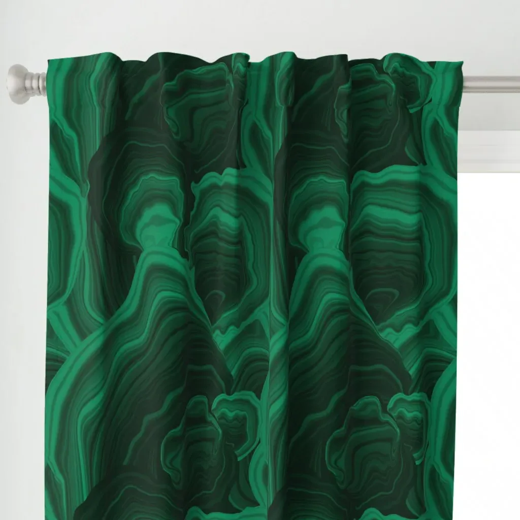 Malachite Large Scale Curtain Panel - Emerald Green alternate view