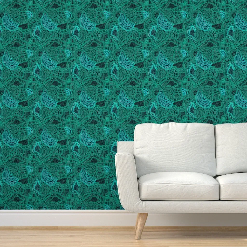 Malachite Peel and Stick Wallpaper Large Scale - Green product