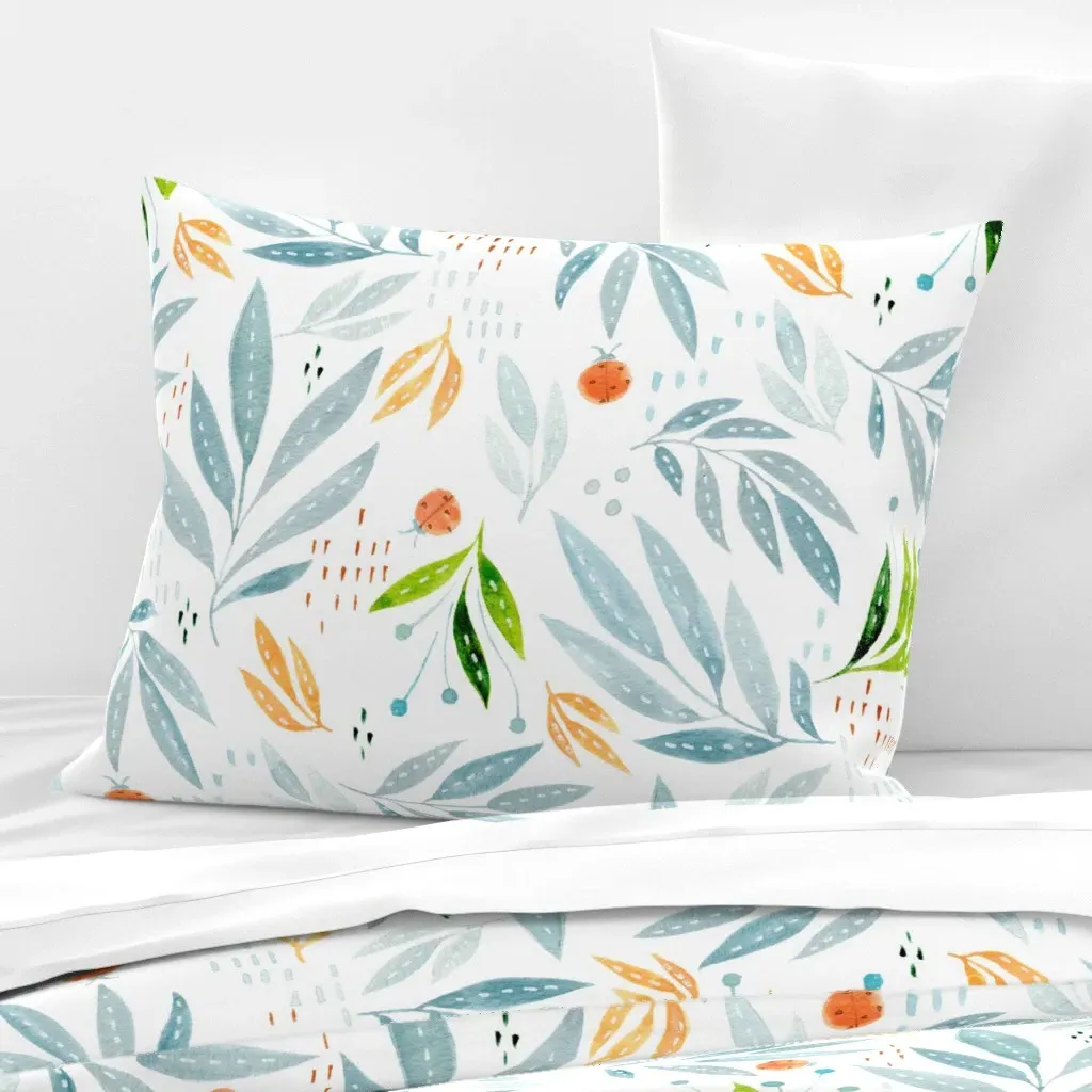 Malibu Blues Lucinda Wei Standard Pillow Sham - Dusty Blue, Cotton Sateen product
