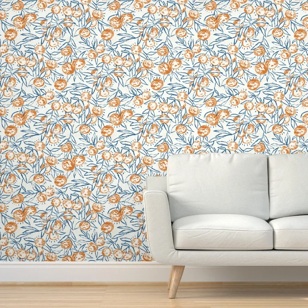 Malibu Mandarins Peel and Stick Wallpaper - Burnt Orange product