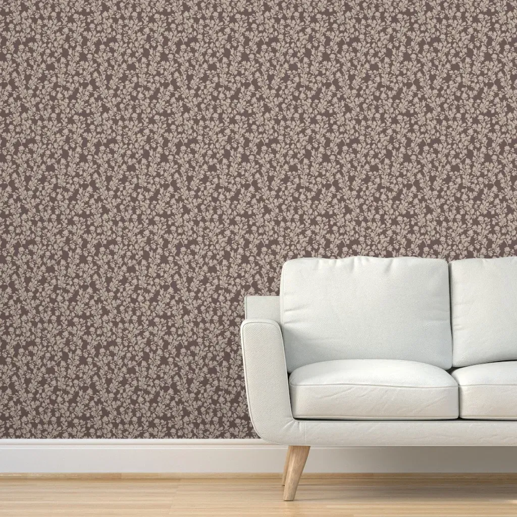 Malina Sweet Pea Silhouette Peel and Stick Wallpaper - Wine Burgundy product