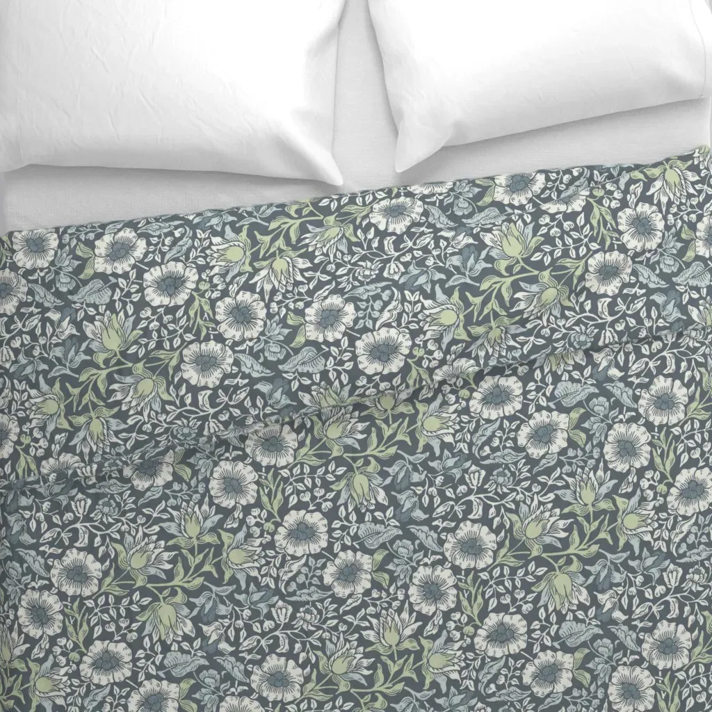 Mallow In Wildflower Blue Duvet Cover - Off-White alternate view