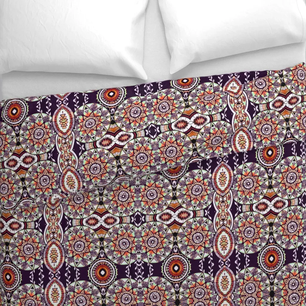 Mandalas Sunset Duvet Cover - Orange alternate view